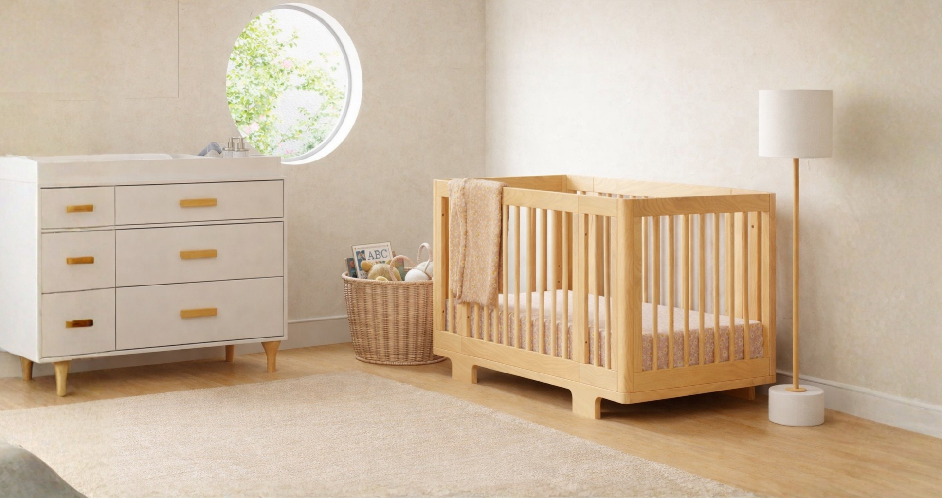 8-in-1 convertible cot in a modern nursery