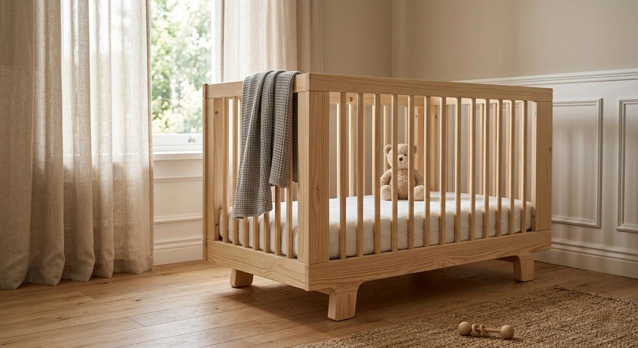 Nursery showroom with convertible cot